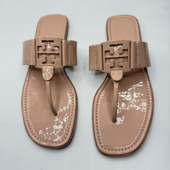 Tory Burch Shoes - Tory Burch Womens Georgia Sandal Soft Patent Sheep Patent Goan Sand Size 9.5